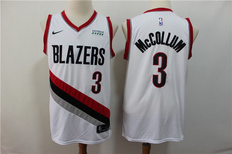 Men Portland Trail Blazers 3 Mccollum White Nike NBA Jerseys